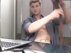 Sexy office worker steals a few moments for masturbation