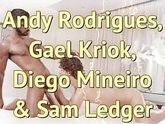 Cute Sam Takes On Three Latino Studs