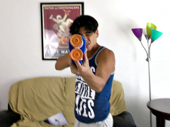 Julian Jaden tries to play tough guy home invader but ends up getting pounded at his own game