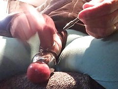 Sounding ball weights cock cage CUM