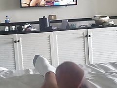 Stroking to bbc to some porn