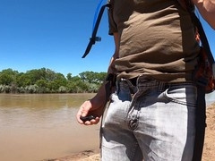 Man uses vibrator inside a Condom