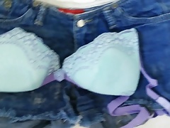Piss and cum Shorts and bra