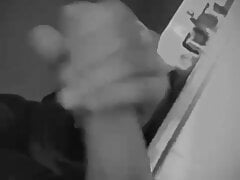 Quick cumshot in the kitchen
