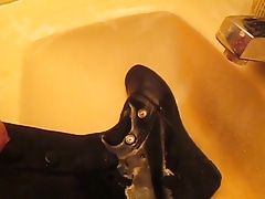 Pissing Wedge Booties again fm MrMessyshoes