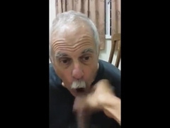Old daddy give me blowjob and eat my cum