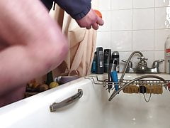 Anal gaping with an orange plastic ball