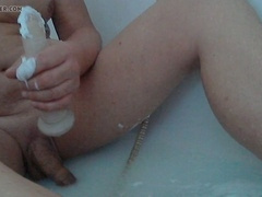 smooth-shaven in Bathrom and fake penis penetrate in my Ass