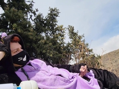 Catboy Moans In The Mountains And Masturbates