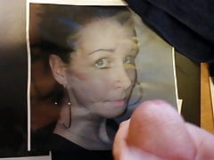 Making a cum tribute on girlie face she sent me