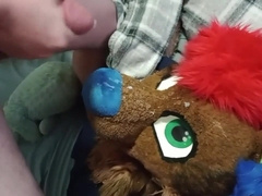 Jizz on fursuit until downright facialed