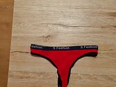 Cum on another Red Panties