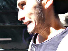 Latin stud takes cash and rides dick in the elevator before getting his ass filled