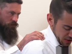 Big beard Mormon dominates and barebacks young follower