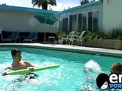 Playful young men fool around outdoors before ass fucking