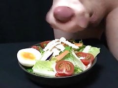 salad with house dressing and coffee with cream