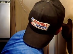 Homemade gloryhole DILF sucks black dong till cum in mouth