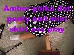 Amber playing in polka dot satin panties ass play