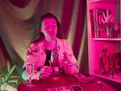 Relaxing gay ASMR magic session with tarot cards and a hand job