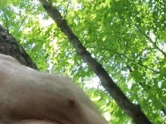 Dad take a walk in the Dinky, draining his lollipop, and have his ball sack juggling in the outdoors