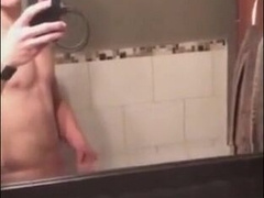 Bulky Twunk Jerks His Enormous Beefstick in Shower Solo