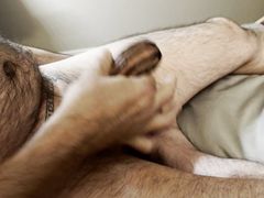 Masturbation in Chastity Cage