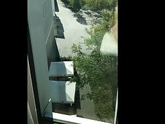 Wank in a Munich hotel - at the window!