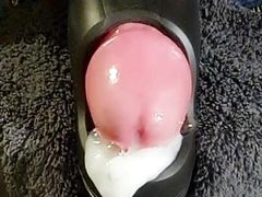 Fantastic arc wave masturbator blowjob makes my big fat cock so hard and shooting a huge load of sticky cum