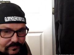 Homemade gloryhole DILF greedily sucks cock of his BF