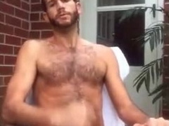Str8 men jerk off in front yard 4