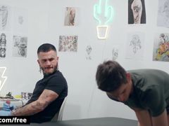 Skinny Twink Lev Ivankov Gets His Asshole Drilled By His Super Sexy Tattoo Artist Fly Tatem - BROMO