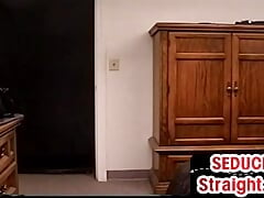 Hairy str8 sucked by gaydaddy before jizzed over skinny butt