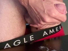 Cum explosion in slow motion over my table