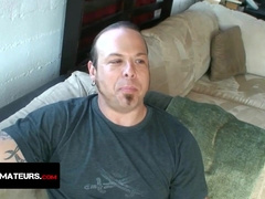 Nasty dick rider Mike Hawk jerks off and ejaculates