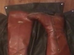 Ex's Leather Jacket and Boots Covered