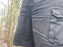 Risky Wank in the woods with big cum shoot