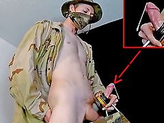 Soldier Breeds Fleshlight Behind the Scenes in the Barracks