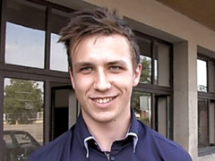 Pretty boy twink sucking on a HUGE penis