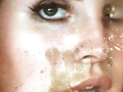 Lana del Rey face closeup cumtribute