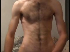 skinny guy with a big dick showing and jerking