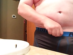 Stroking hard cock cumming 3 times