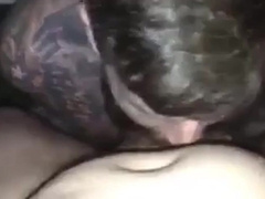 Tatted up Daddy showing off his awesome throat skills 8
