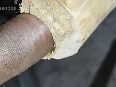 Indian teen enjoys fucking a bomboo hole of a spade handle