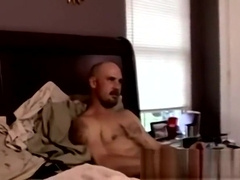 Bald stud gets a helping hand from a mature gay pervert