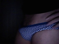 Playing with my tiny cock in polka dot panties