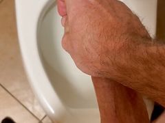 Public masturbation bathroom cumshot