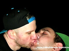 Deep blowjob with cumkiss