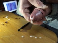 Video producer gets horny at work and cums hard twice.