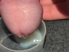 Extraordinary Macro Shot Phat Ginormous Flow of Jizz Edged Out Into Bowl and Guzzled