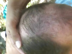Old man sucking my cock at the beach